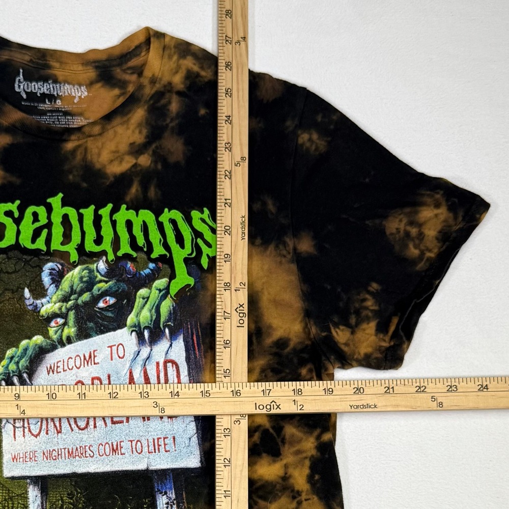Goosebumps‎ Horrorland Bleach Dye T-Shirt Graphic Tee Large Horror Halloween - Picture 2 of 4